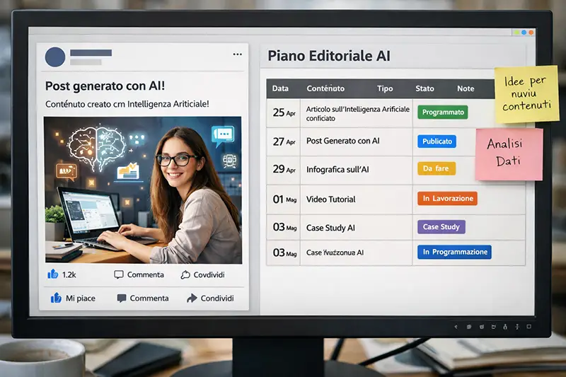 Bozze di post social con tono coerente e CTA